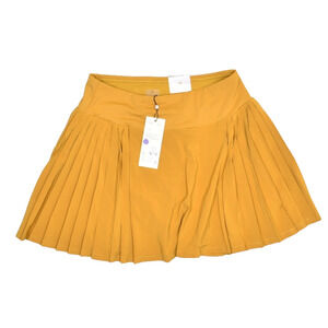 NEW CALLIA Women Size M Pleated Tennis Golf Skirt Skort Athletic Skirt Golden